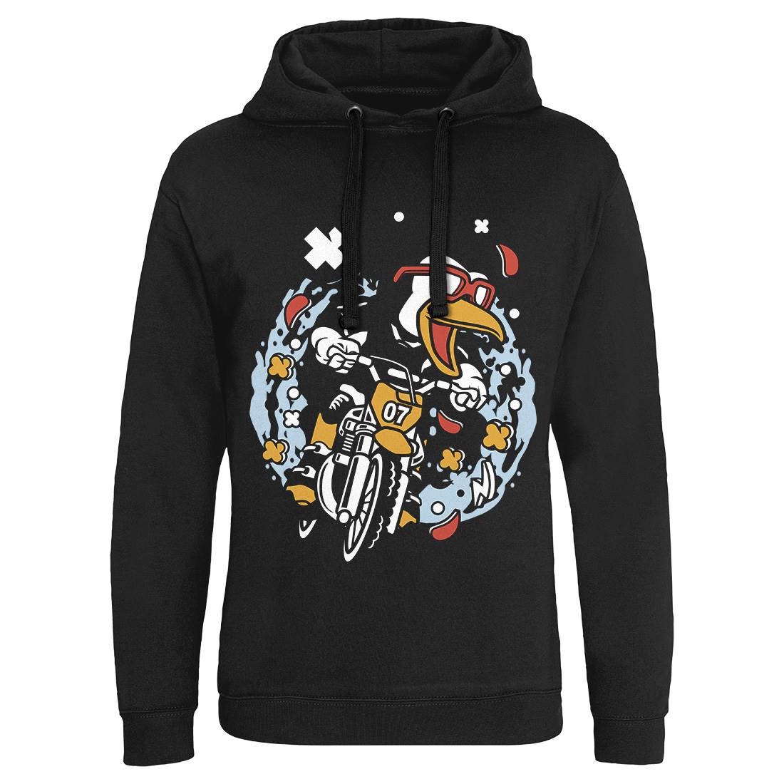 Penguin Motocross Rider Mens Hoodie Without Pocket Motorcycles C604