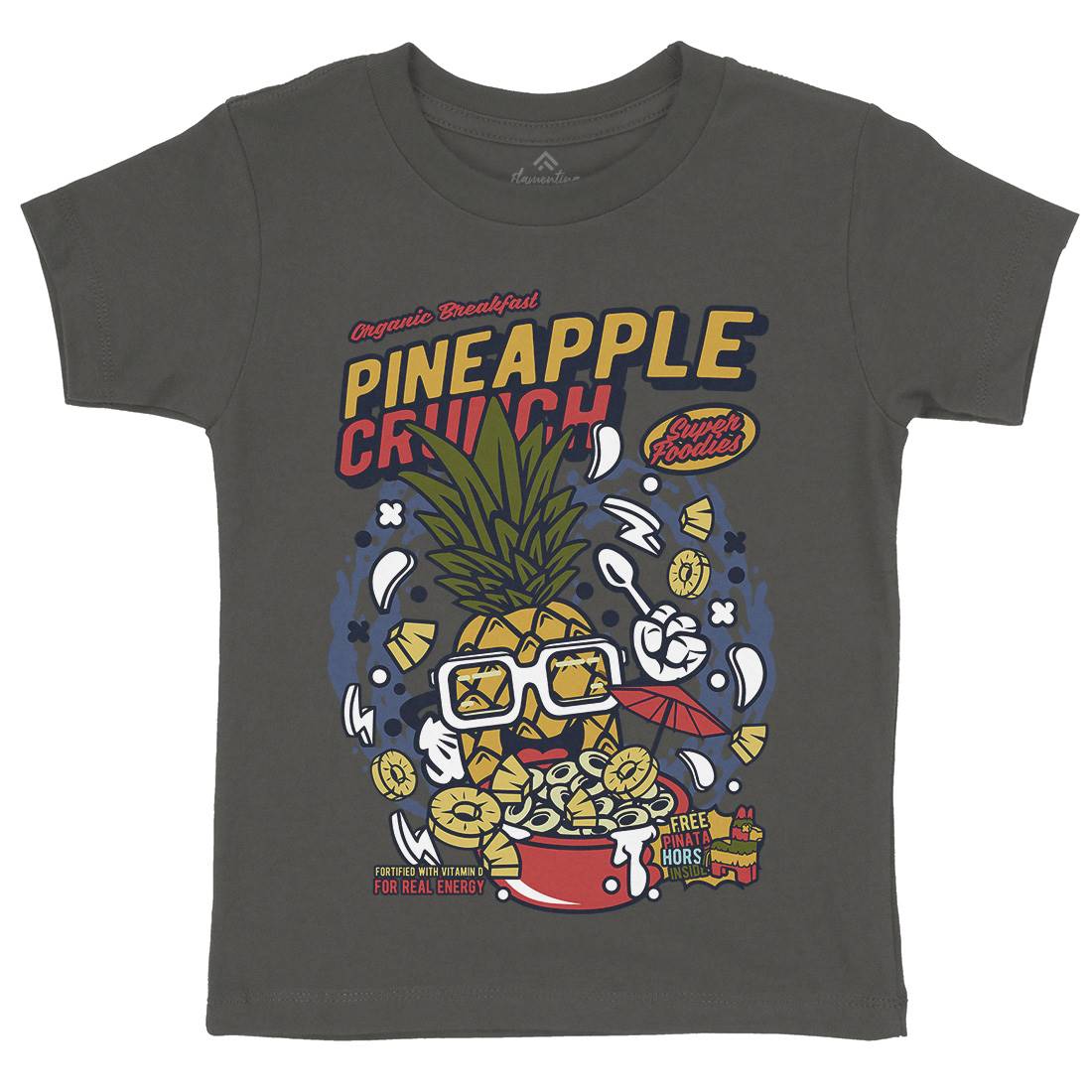 Pineapple Crunch Kids Organic Crew Neck T-Shirt Food C605