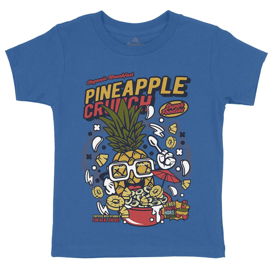 Pineapple Crunch Kids Organic Crew Neck T-Shirt Food C605