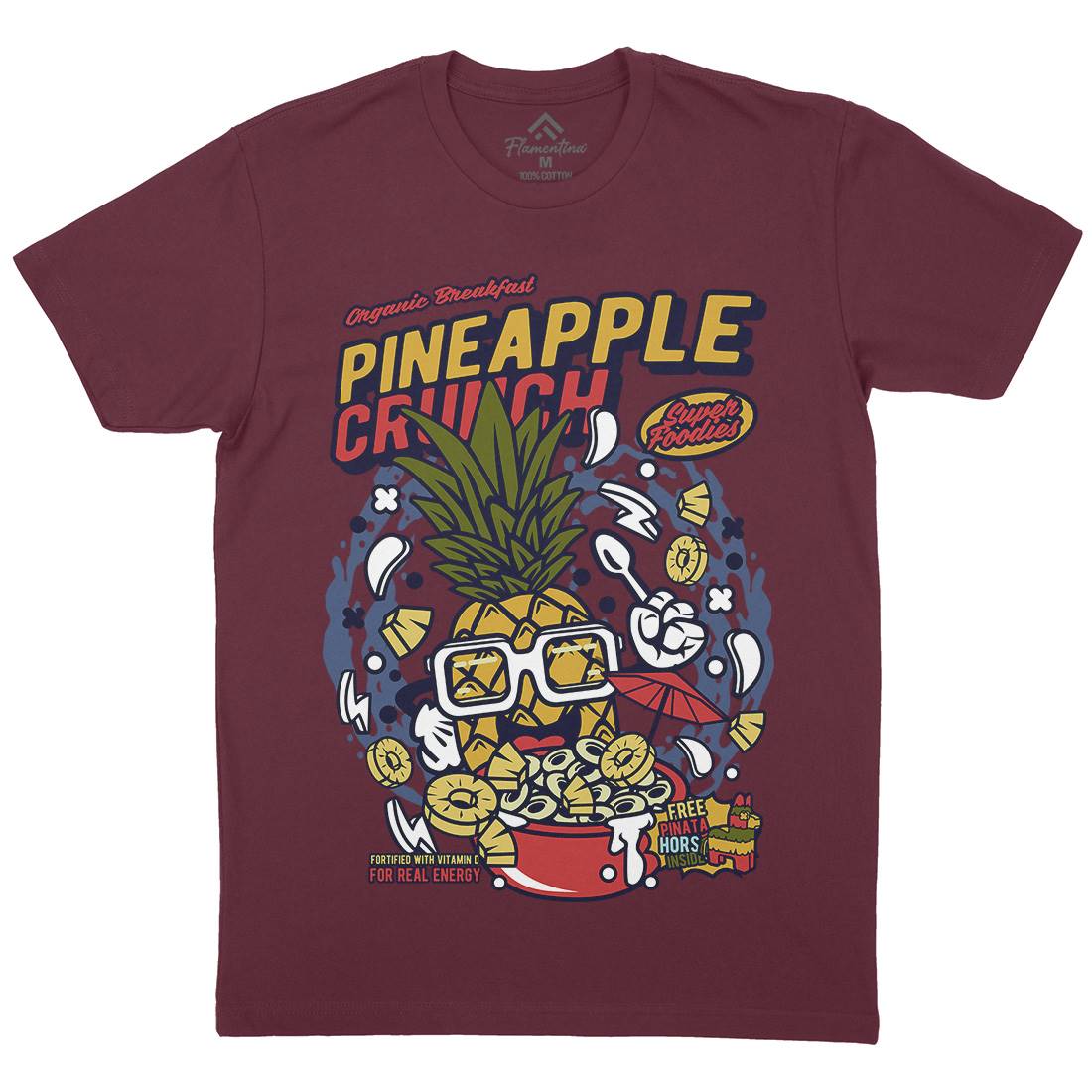 Pineapple Crunch Mens Organic Crew Neck T-Shirt Food C605