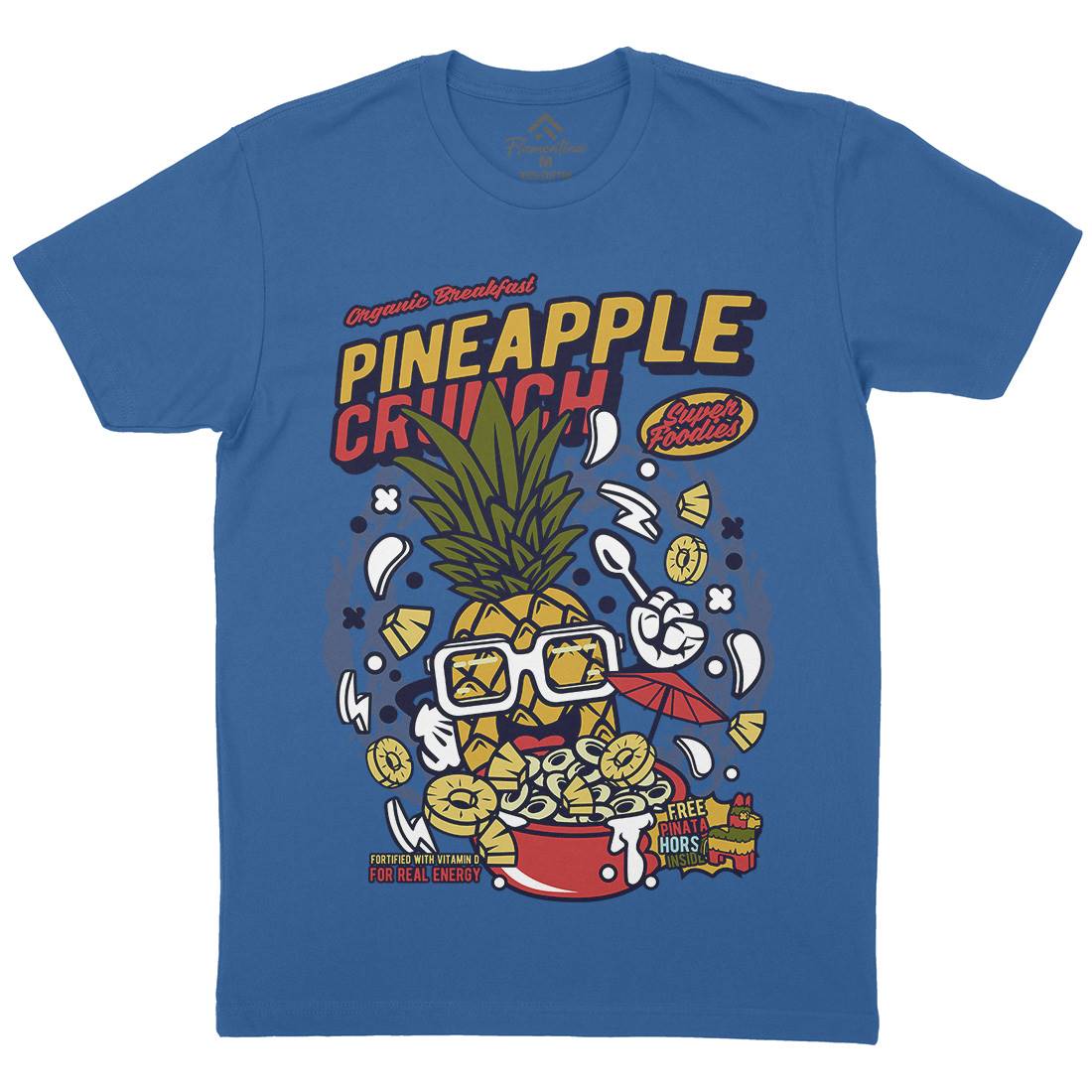Pineapple Crunch Mens Organic Crew Neck T-Shirt Food C605
