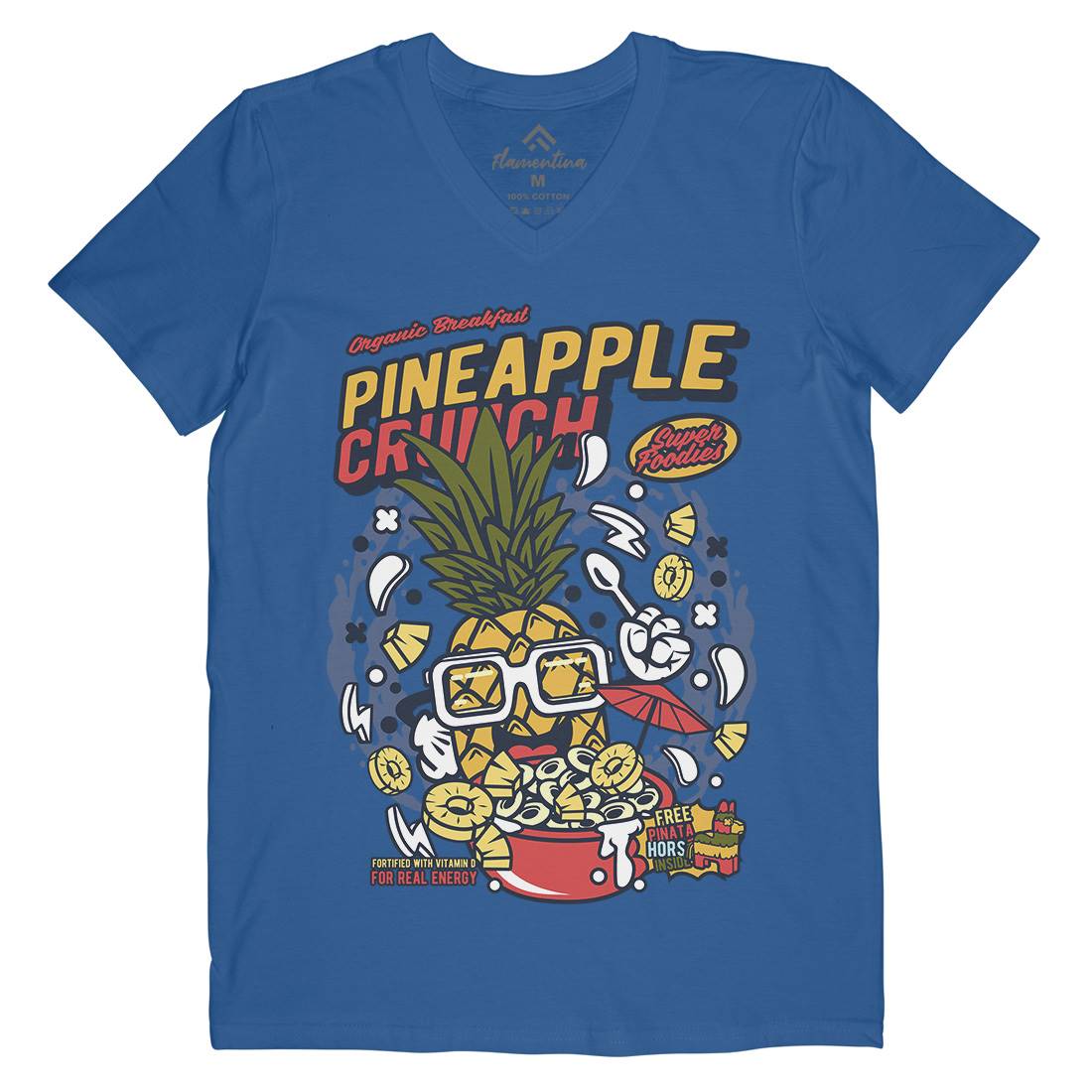 Pineapple Crunch Mens V-Neck T-Shirt Food C605