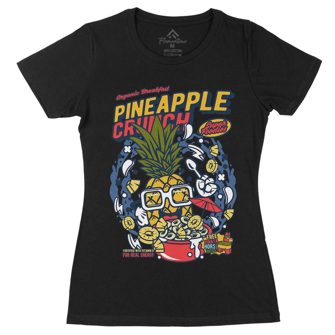Pineapple Crunch Womens Organic Crew Neck T-Shirt Food C605