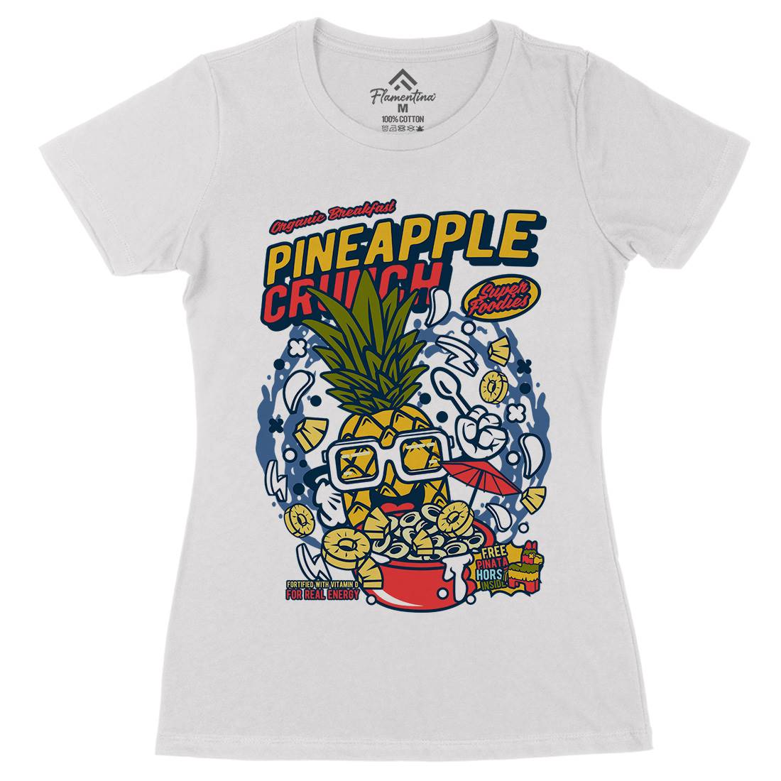 Pineapple Crunch Womens Organic Crew Neck T-Shirt Food C605