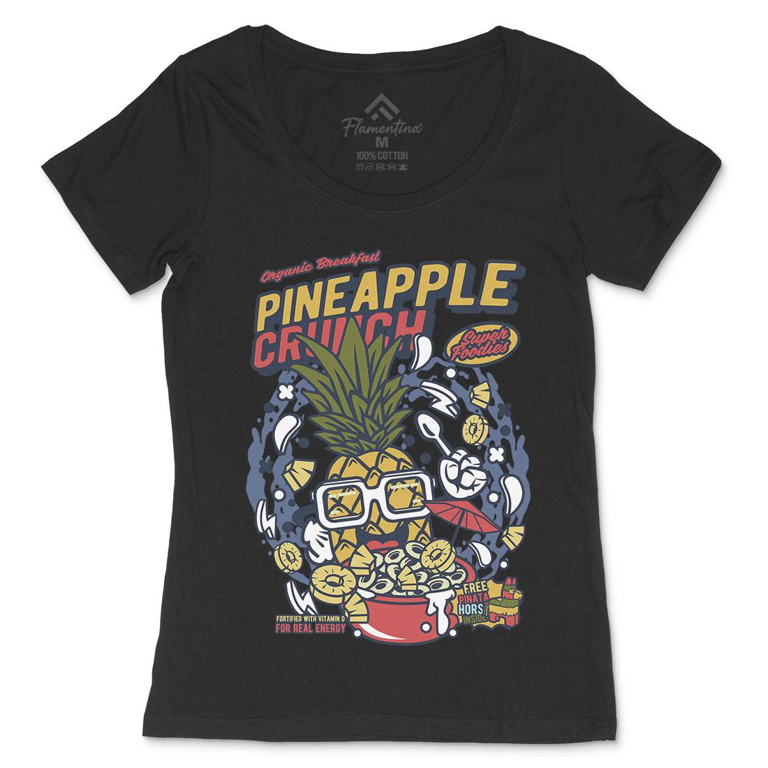 Pineapple Crunch Womens Scoop Neck T-Shirt Food C605