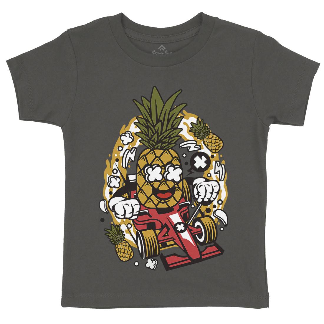 Pineapple Formula Racer Kids Crew Neck T-Shirt Sport C606