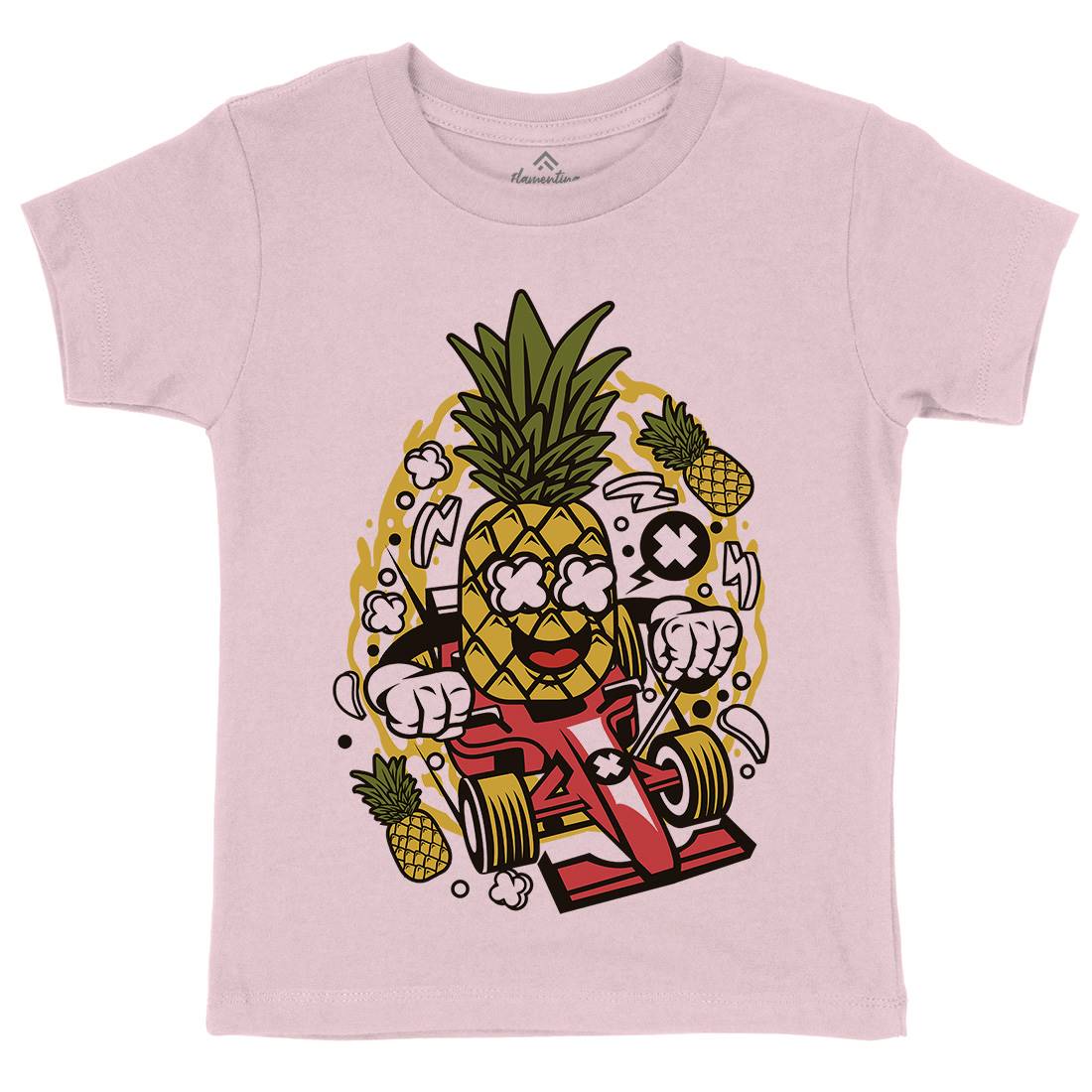 Pineapple Formula Racer Kids Organic Crew Neck T-Shirt Sport C606
