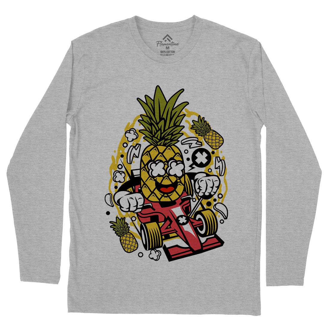 Pineapple Formula Racer Mens Long Sleeve T-Shirt Sport C606