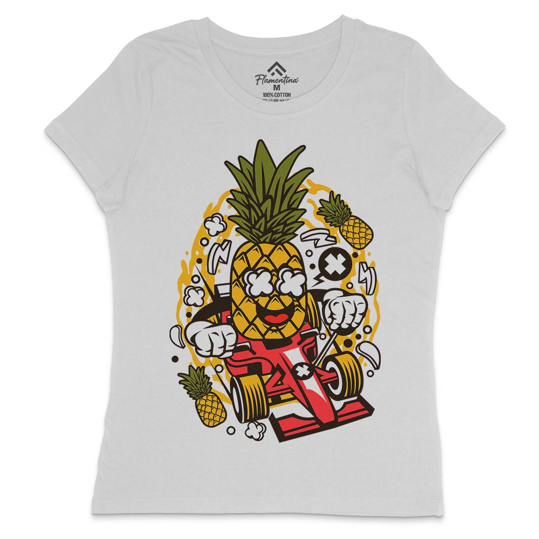 Pineapple Formula Racer Womens Crew Neck T-Shirt Sport C606