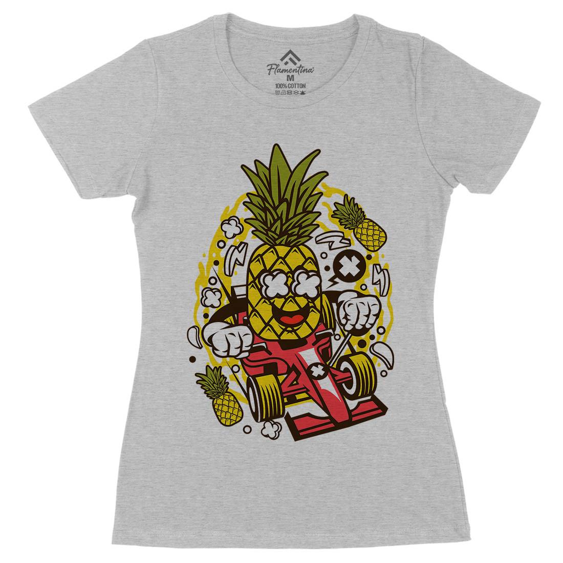 Pineapple Formula Racer Womens Organic Crew Neck T-Shirt Sport C606