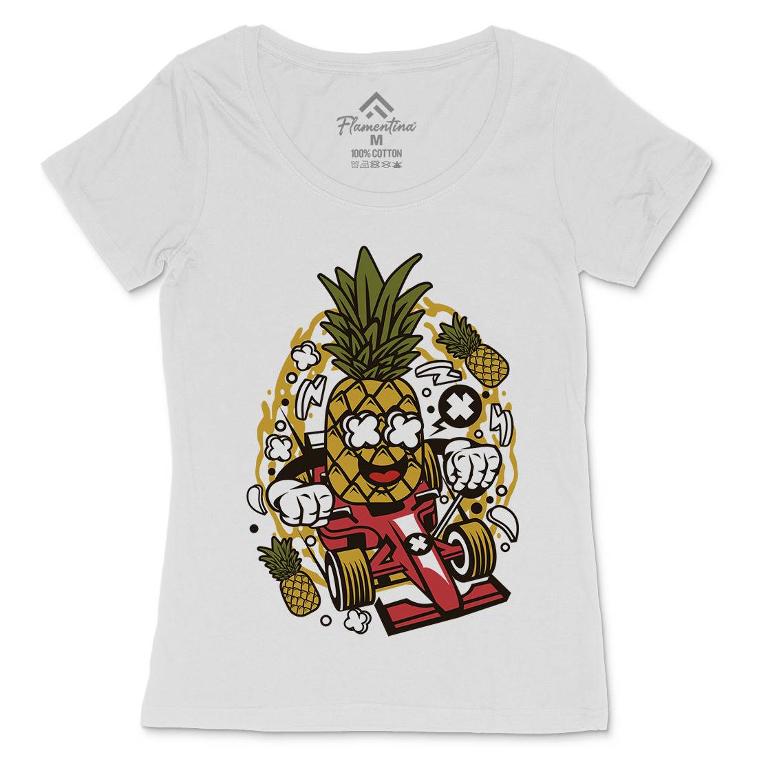Pineapple Formula Racer Womens Scoop Neck T-Shirt Sport C606