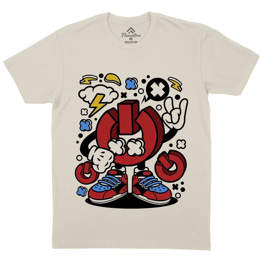 Power Mens Organic Crew Neck T-Shirt Geek C610