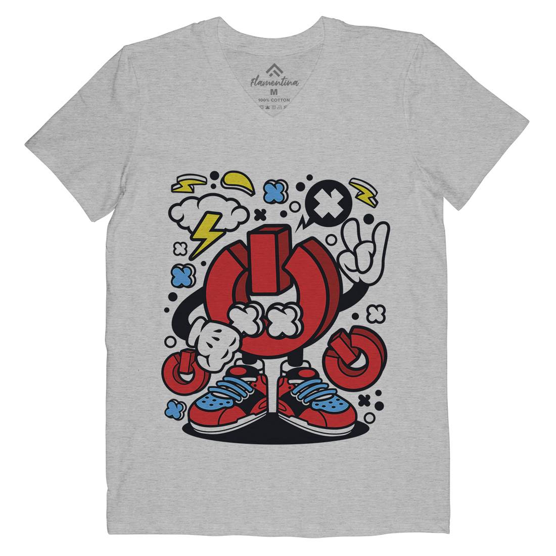 Power Mens V-Neck T-Shirt Geek C610