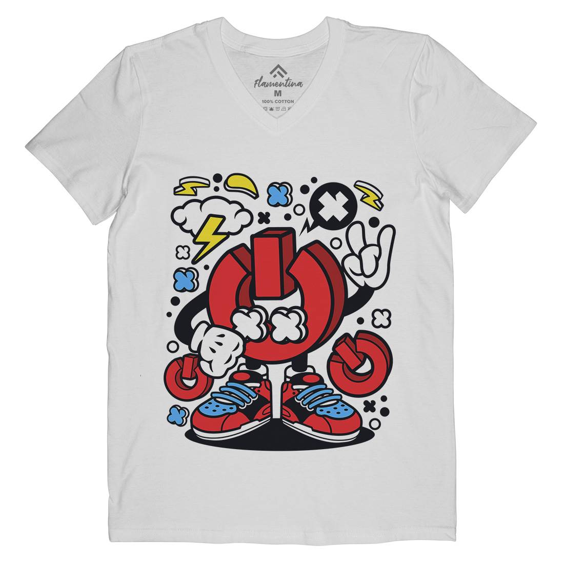 Power Mens V-Neck T-Shirt Geek C610