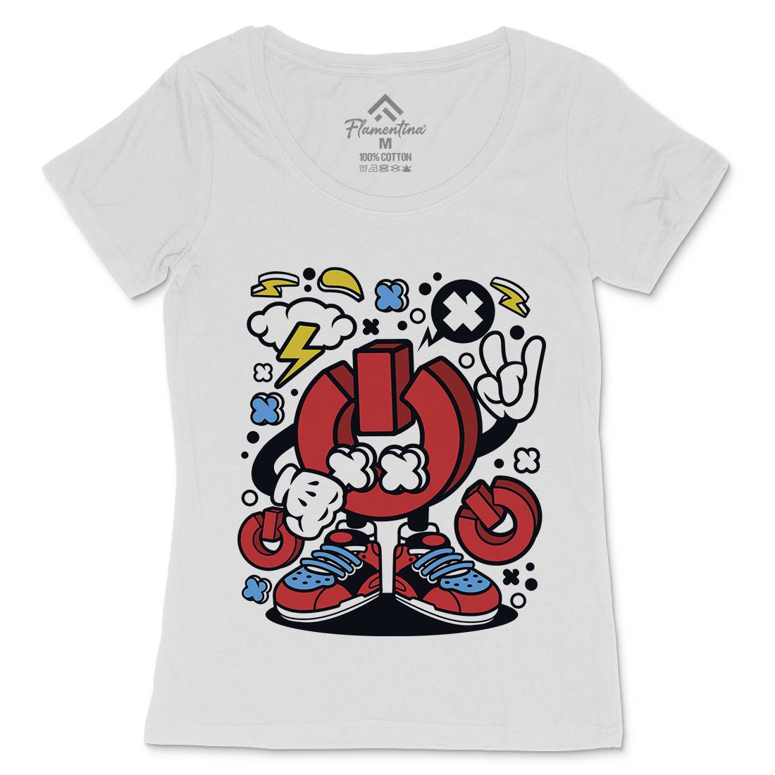 Power Womens Scoop Neck T-Shirt Geek C610