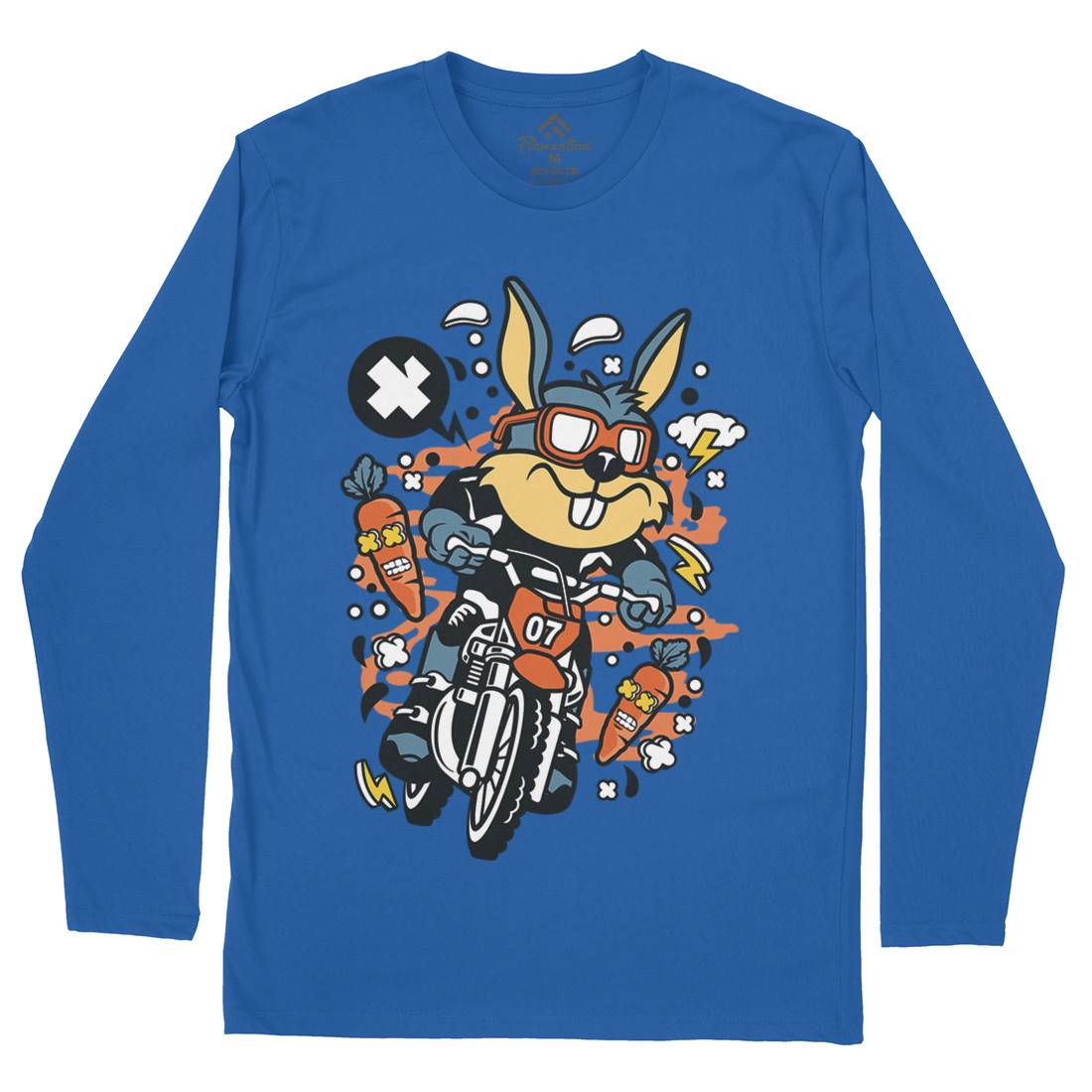 Rabbit Motocross Rider Mens Long Sleeve T-Shirt Motorcycles C613
