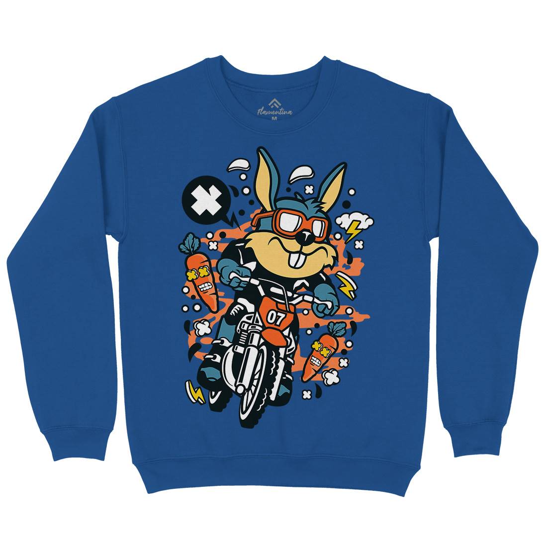 Rabbit Motocross Rider Kids Crew Neck Sweatshirt Motorcycles C613