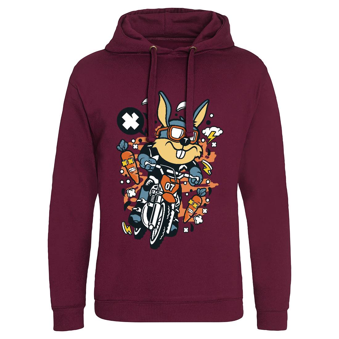 Rabbit Motocross Rider Mens Hoodie Without Pocket Motorcycles C613