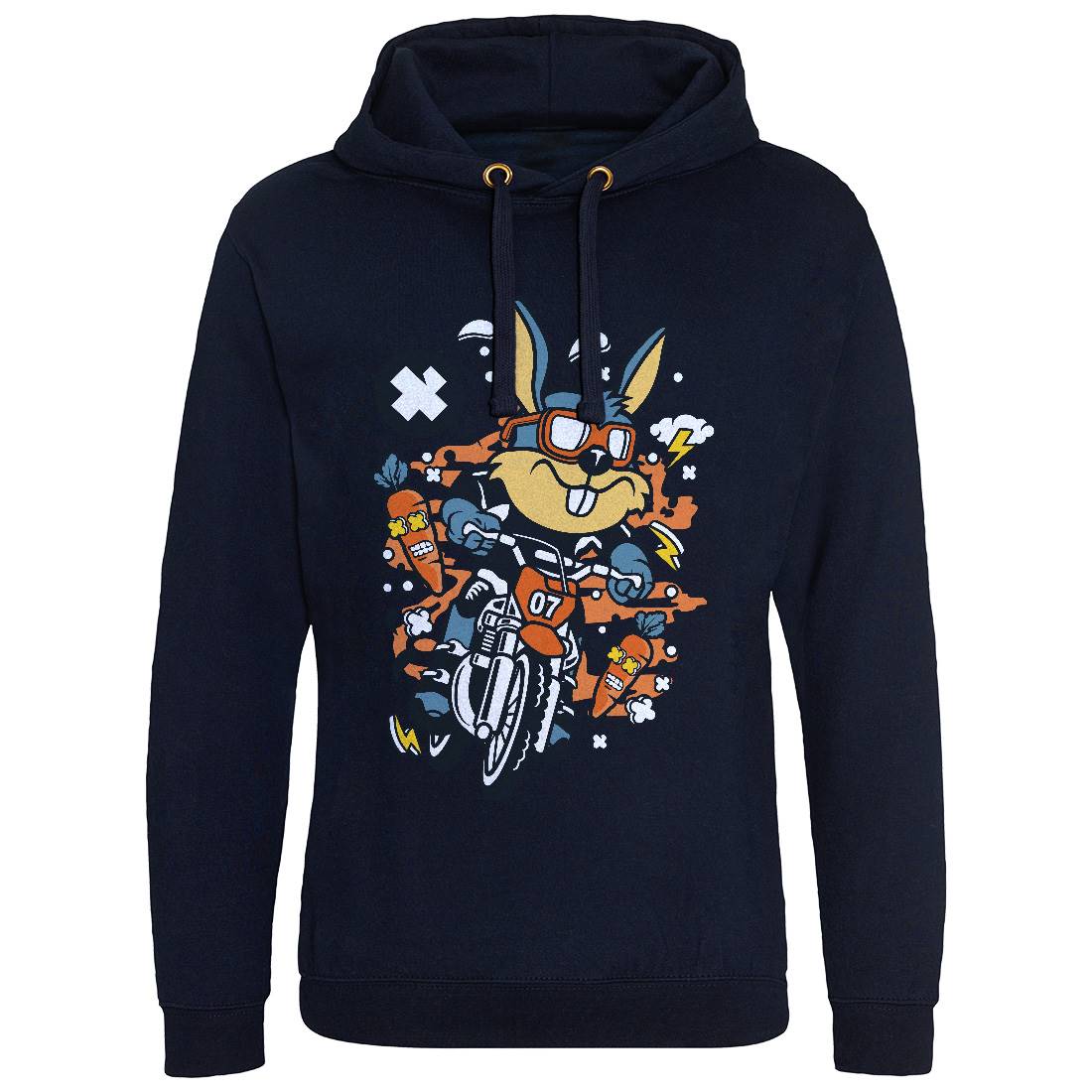 Rabbit Motocross Rider Mens Hoodie Without Pocket Motorcycles C613