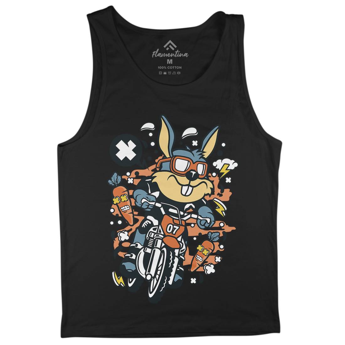 Rabbit Motocross Rider Mens Tank Top Vest Motorcycles C613