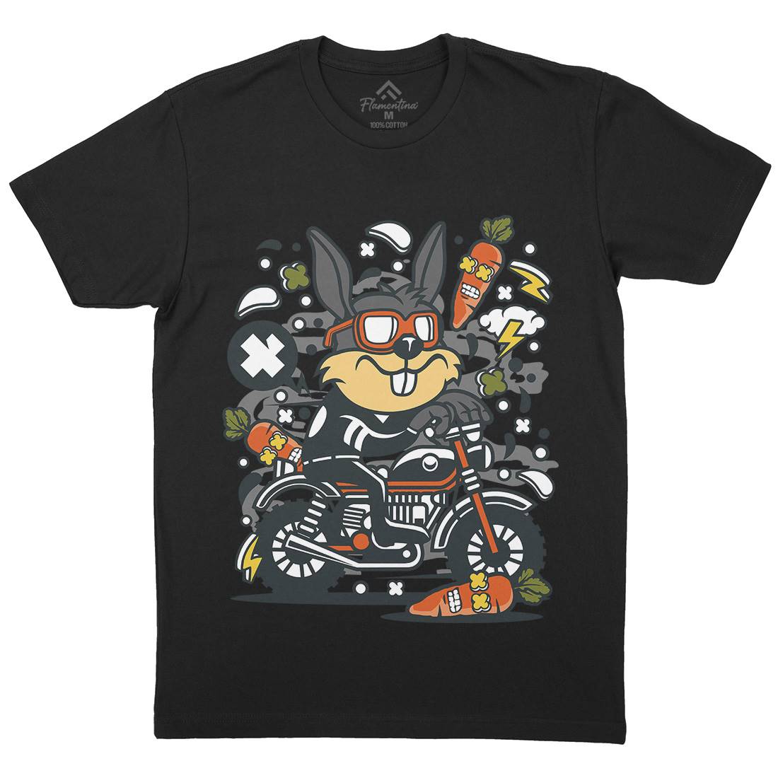 Rabbit Motocross Mens Organic Crew Neck T-Shirt Motorcycles C614