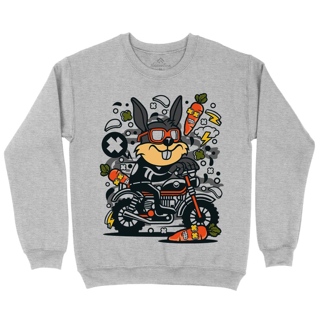 Rabbit Motocross Mens Crew Neck Sweatshirt Motorcycles C614