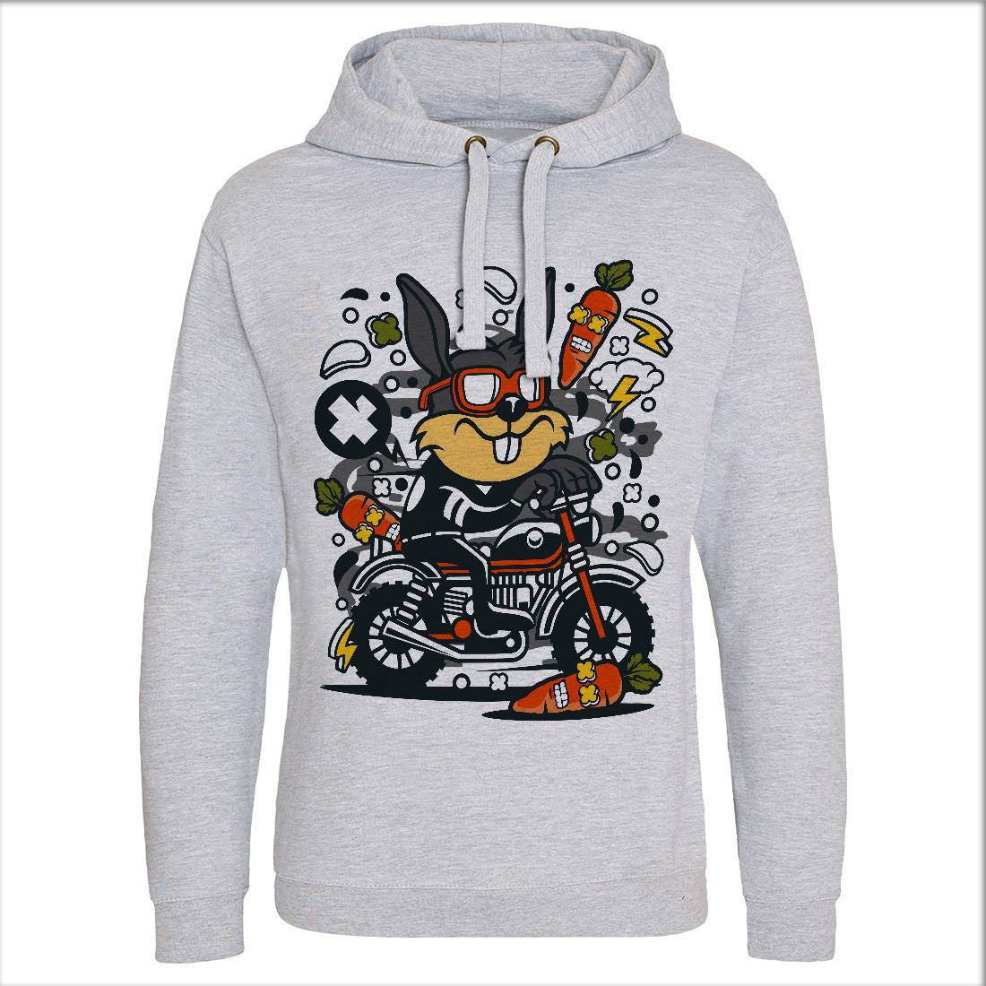 Rabbit Motocross Mens Hoodie Without Pocket Motorcycles C614