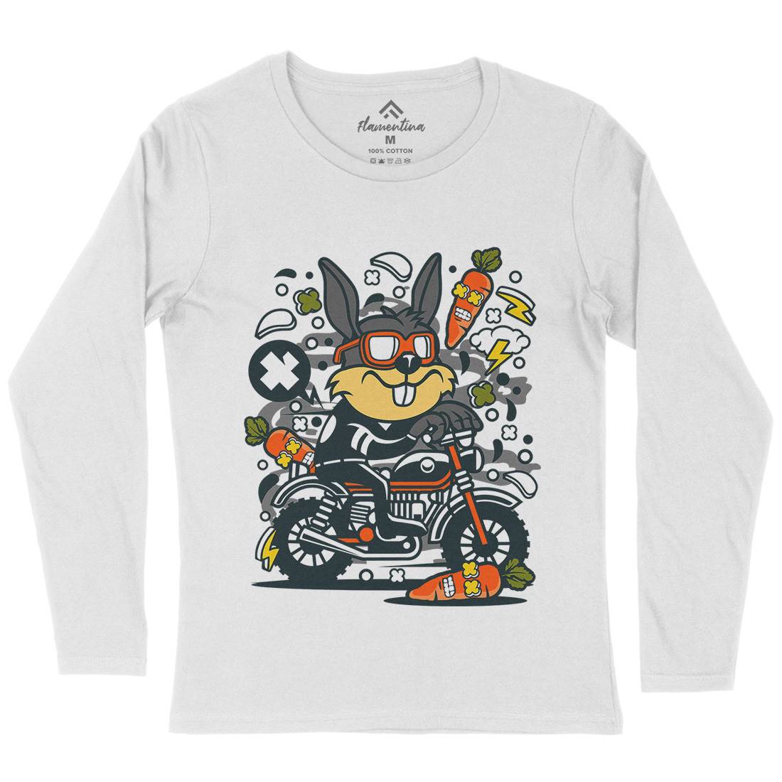 Rabbit Motocross Womens Long Sleeve T-Shirt Motorcycles C614