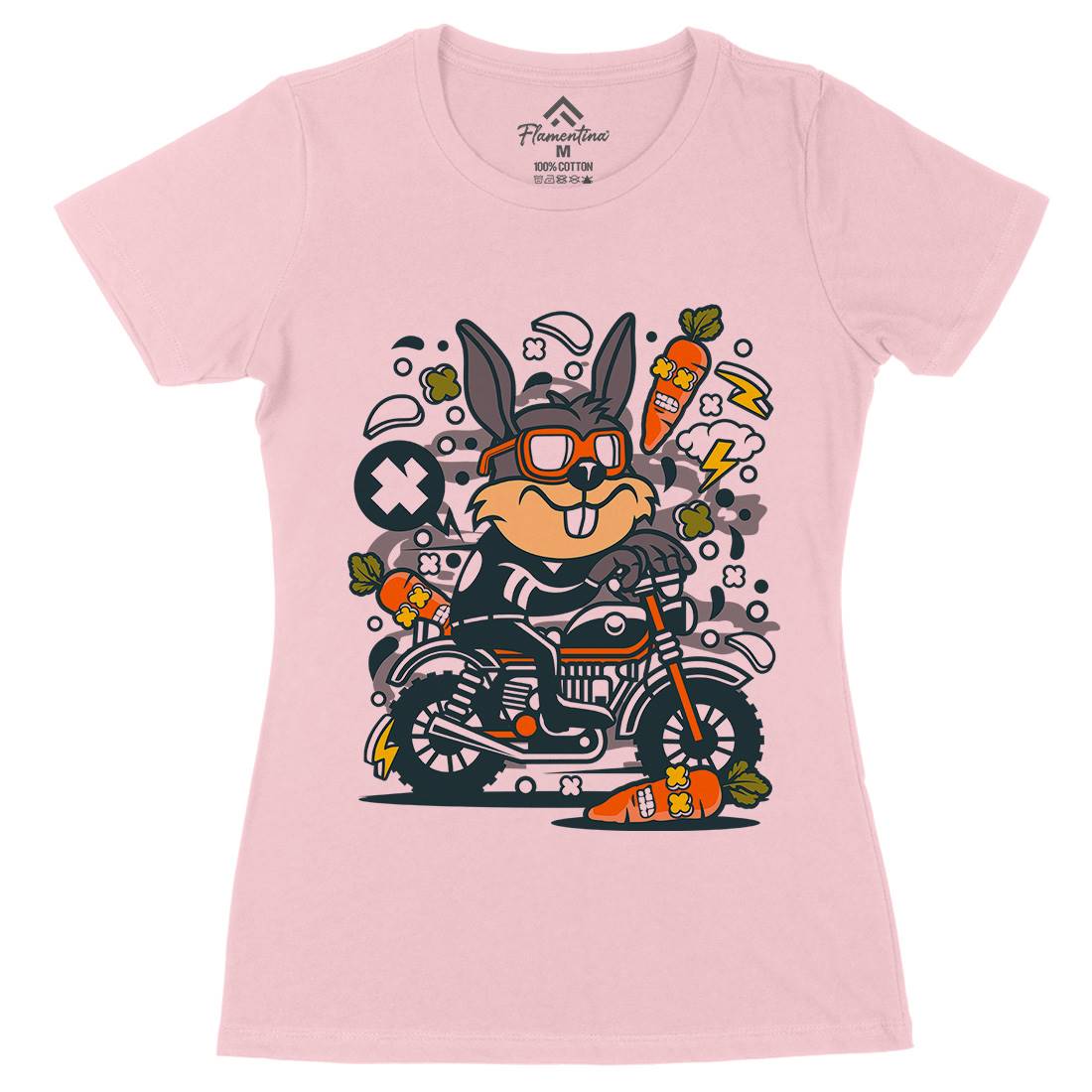 Rabbit Motocross Womens Organic Crew Neck T-Shirt Motorcycles C614