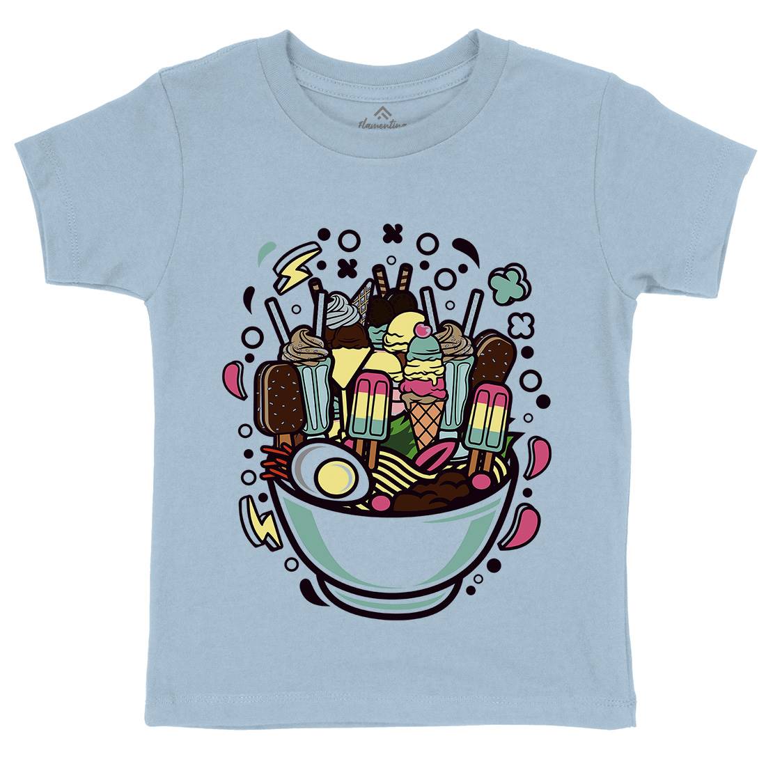 Ramen Ice Cream Kids Crew Neck T-Shirt Food C615