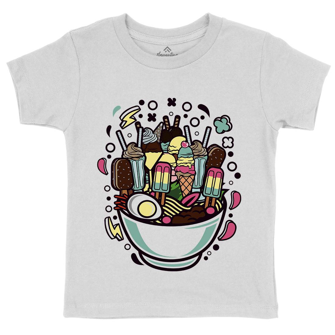 Ramen Ice Cream Kids Crew Neck T-Shirt Food C615