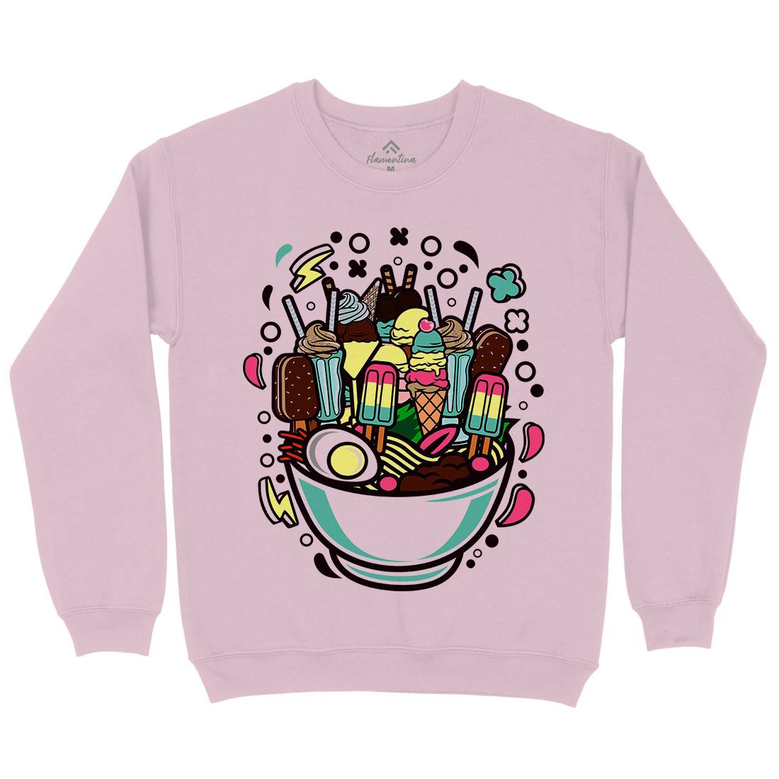 Ramen Ice Cream Kids Crew Neck Sweatshirt Food C615