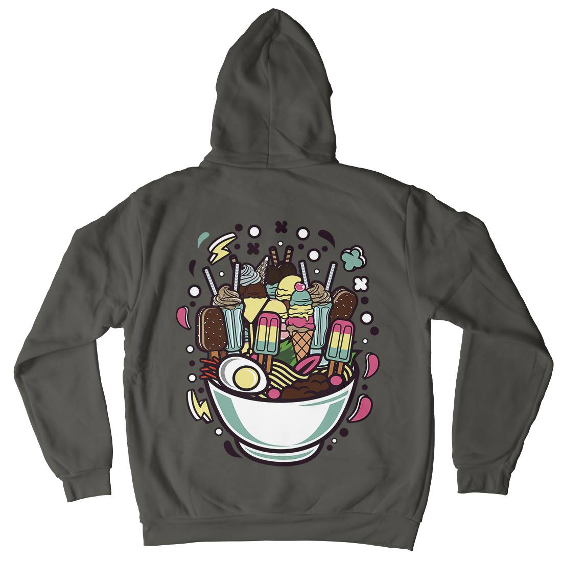 Ramen Ice Cream Kids Crew Neck Hoodie Food C615