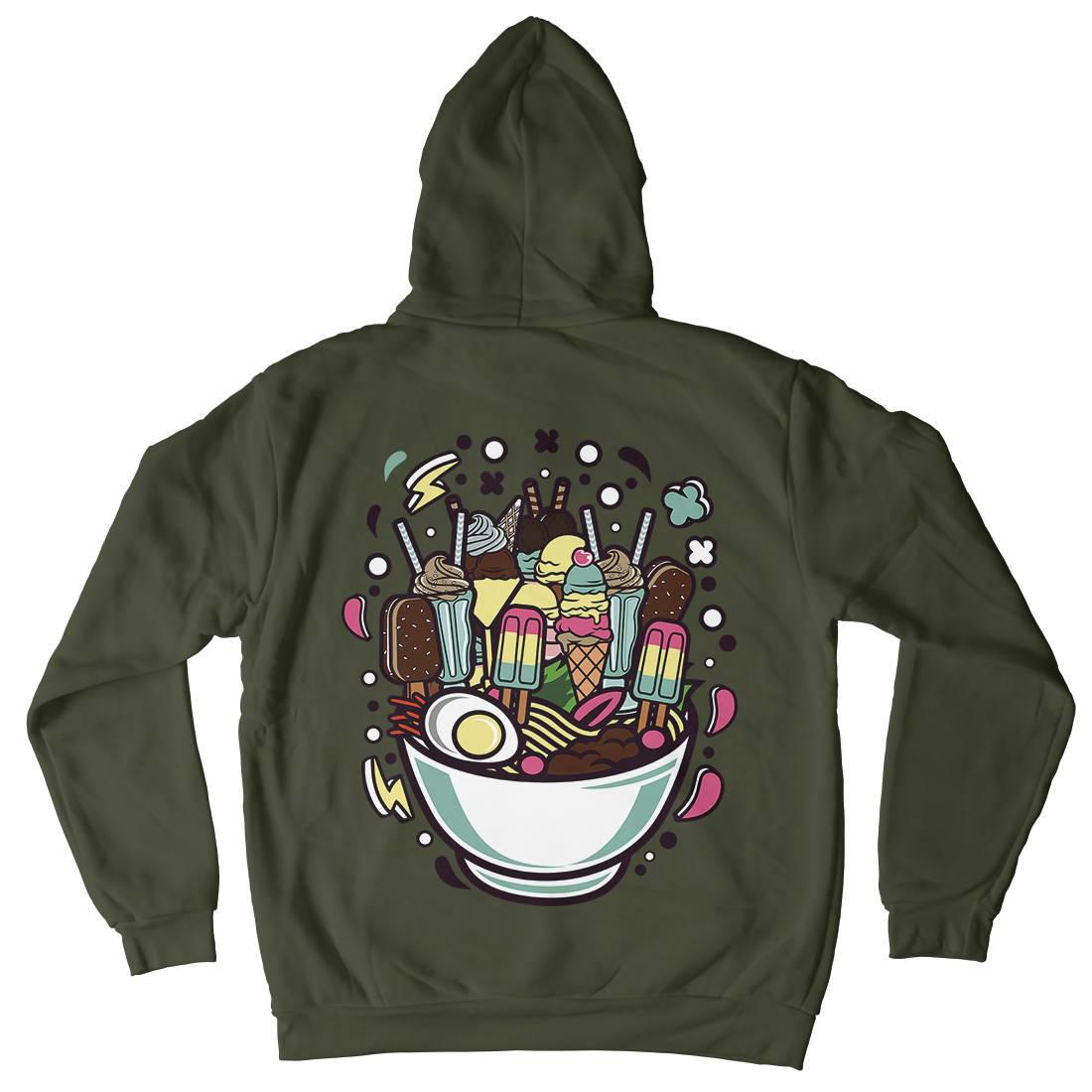 Ramen Ice Cream Kids Crew Neck Hoodie Food C615