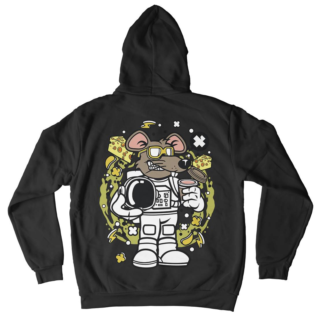 Rat Astronaut Kids Crew Neck Hoodie Space C621