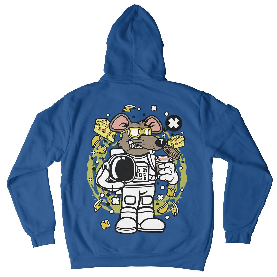 Rat Astronaut Mens Hoodie With Pocket Space C621