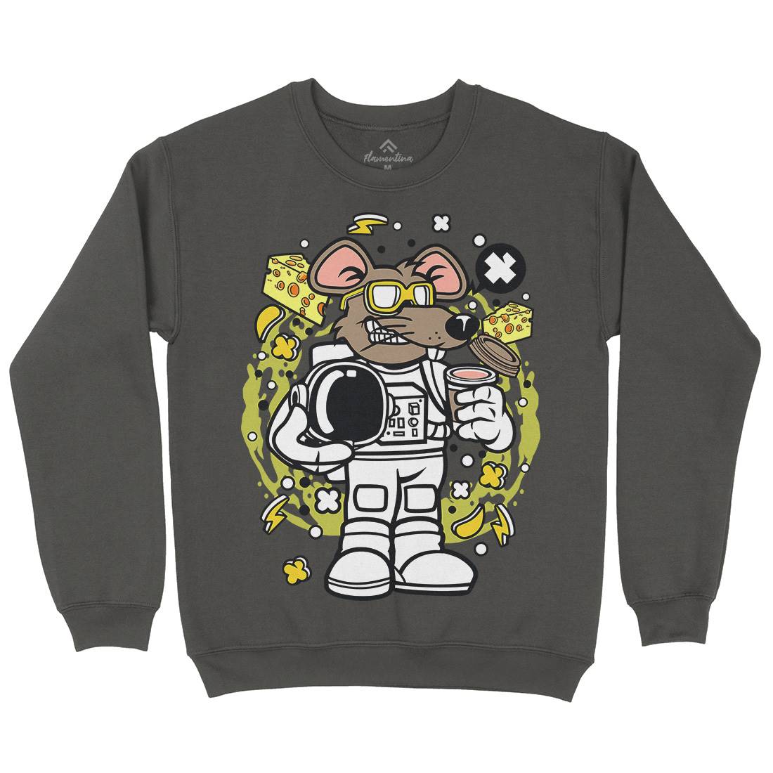 Rat Astronaut Kids Crew Neck Sweatshirt Space C621