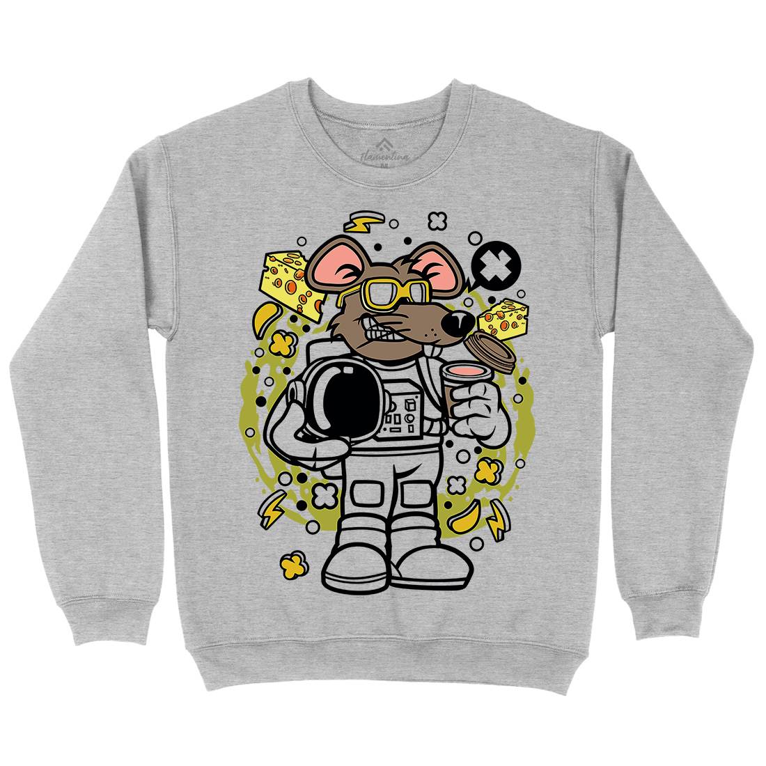Rat Astronaut Kids Crew Neck Sweatshirt Space C621