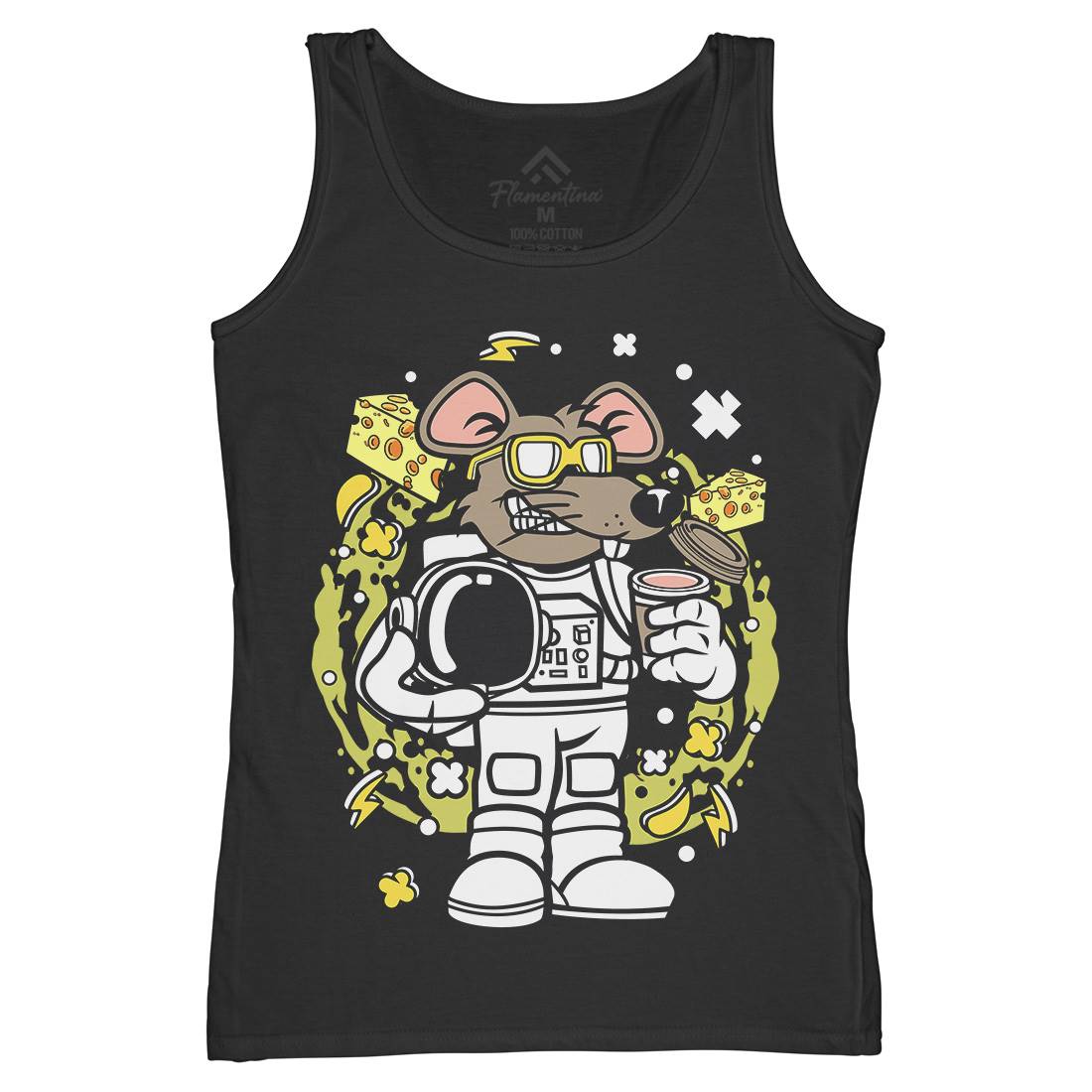 Rat Astronaut Womens Organic Tank Top Vest Space C621