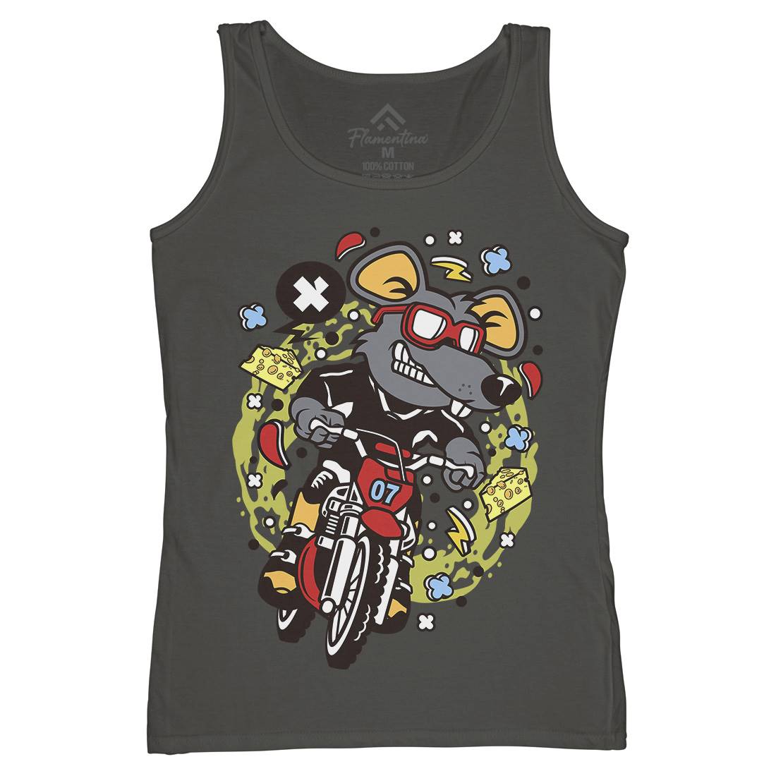 Rat Motocross Rider Womens Organic Tank Top Vest Motorcycles C623