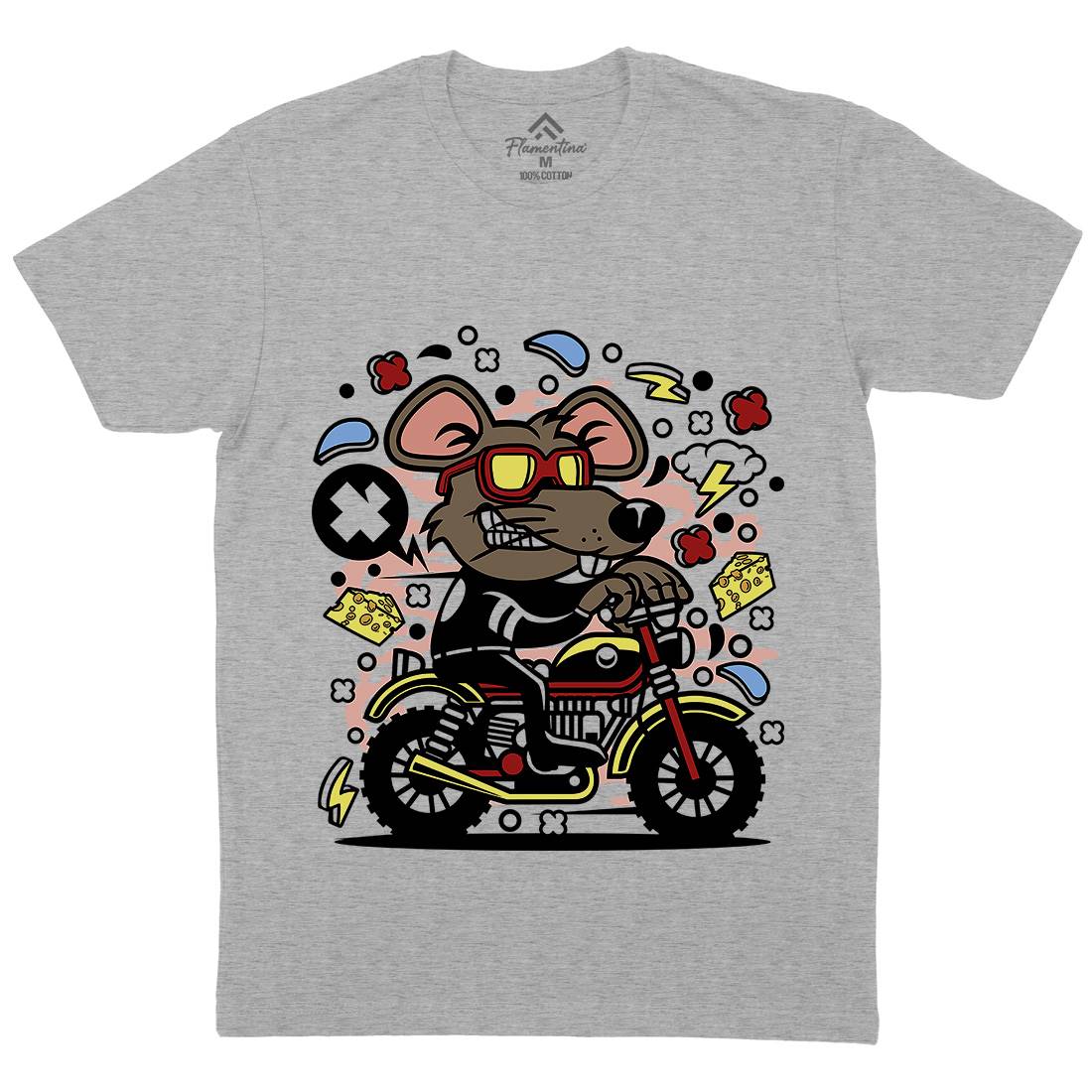 Rat Motocross Mens Crew Neck T-Shirt Motorcycles C624