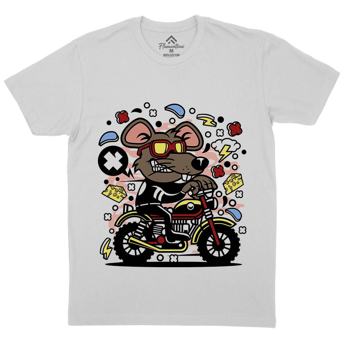 Rat Motocross Mens Crew Neck T-Shirt Motorcycles C624