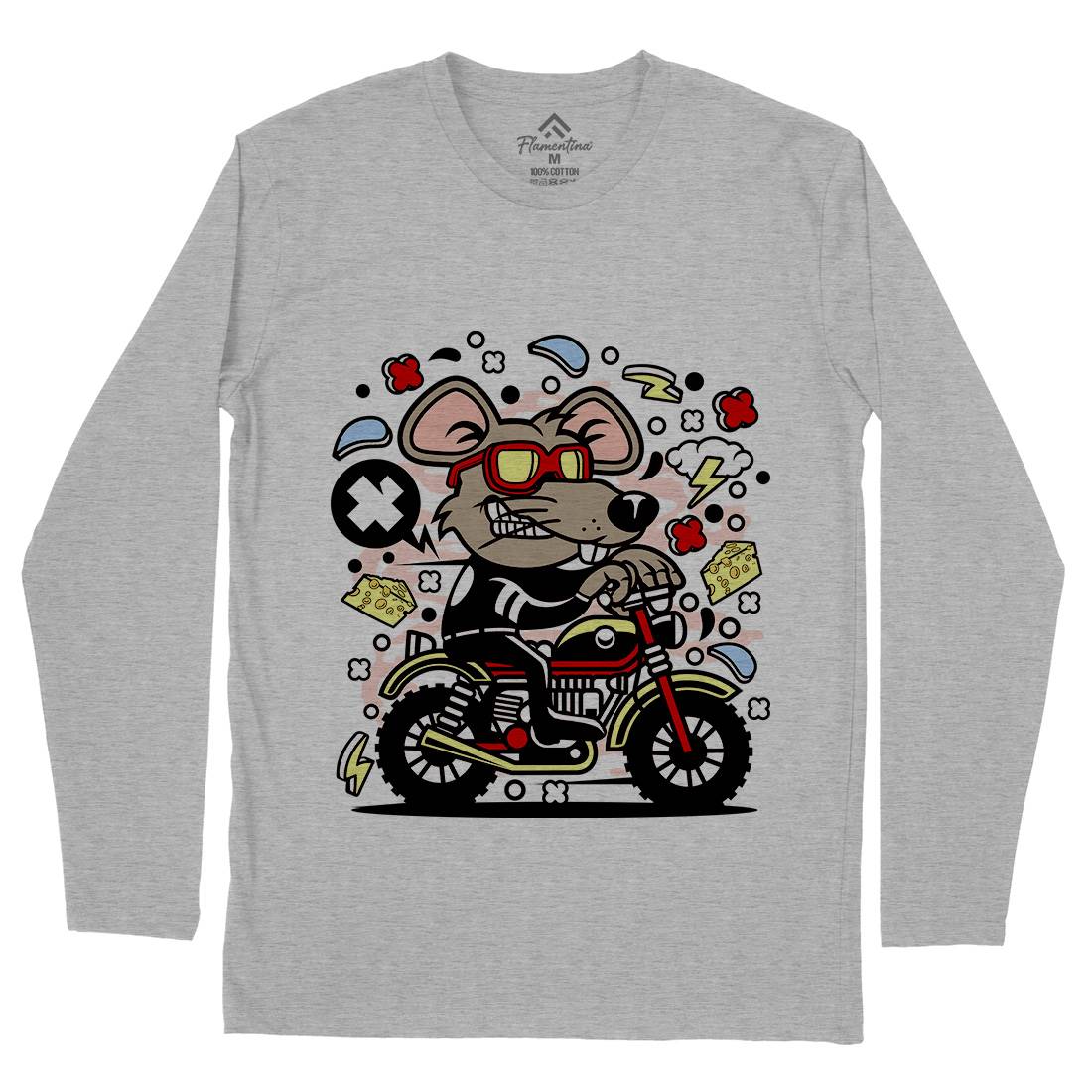 Rat Motocross Mens Long Sleeve T-Shirt Motorcycles C624