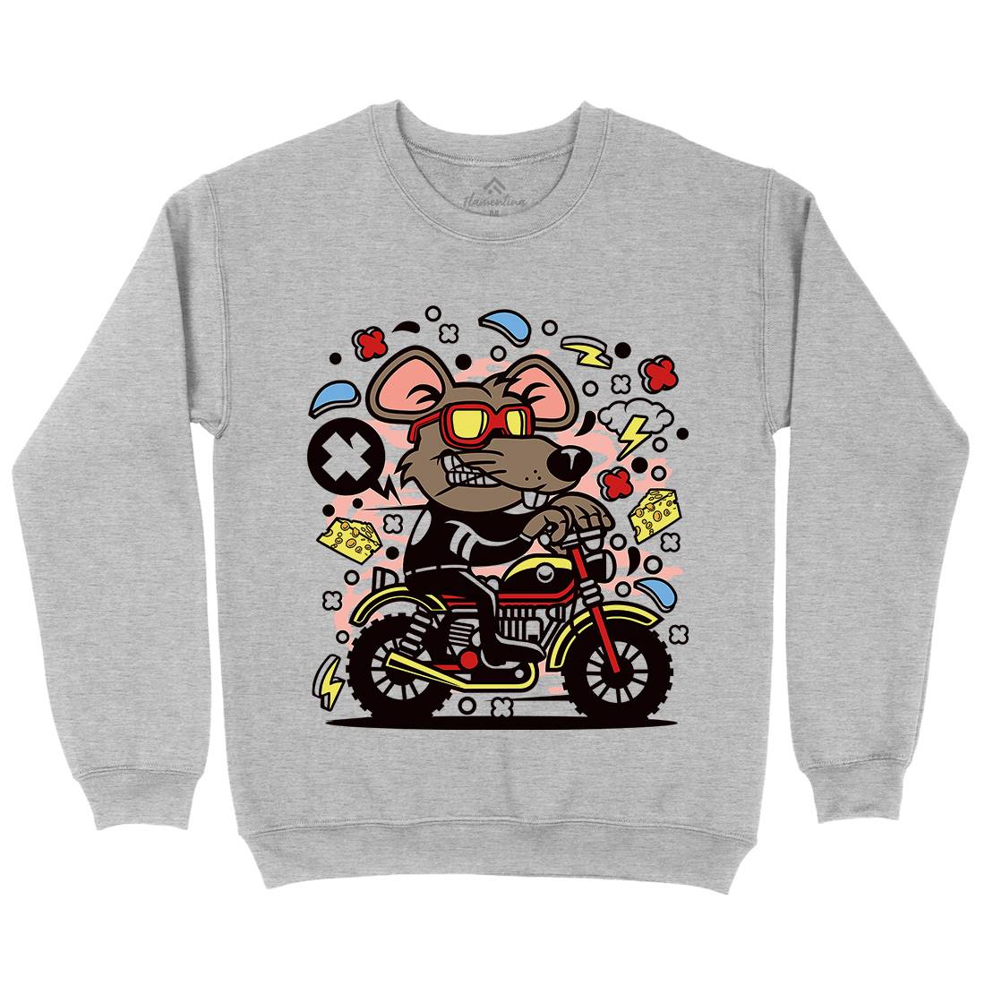 Rat Motocross Mens Crew Neck Sweatshirt Motorcycles C624