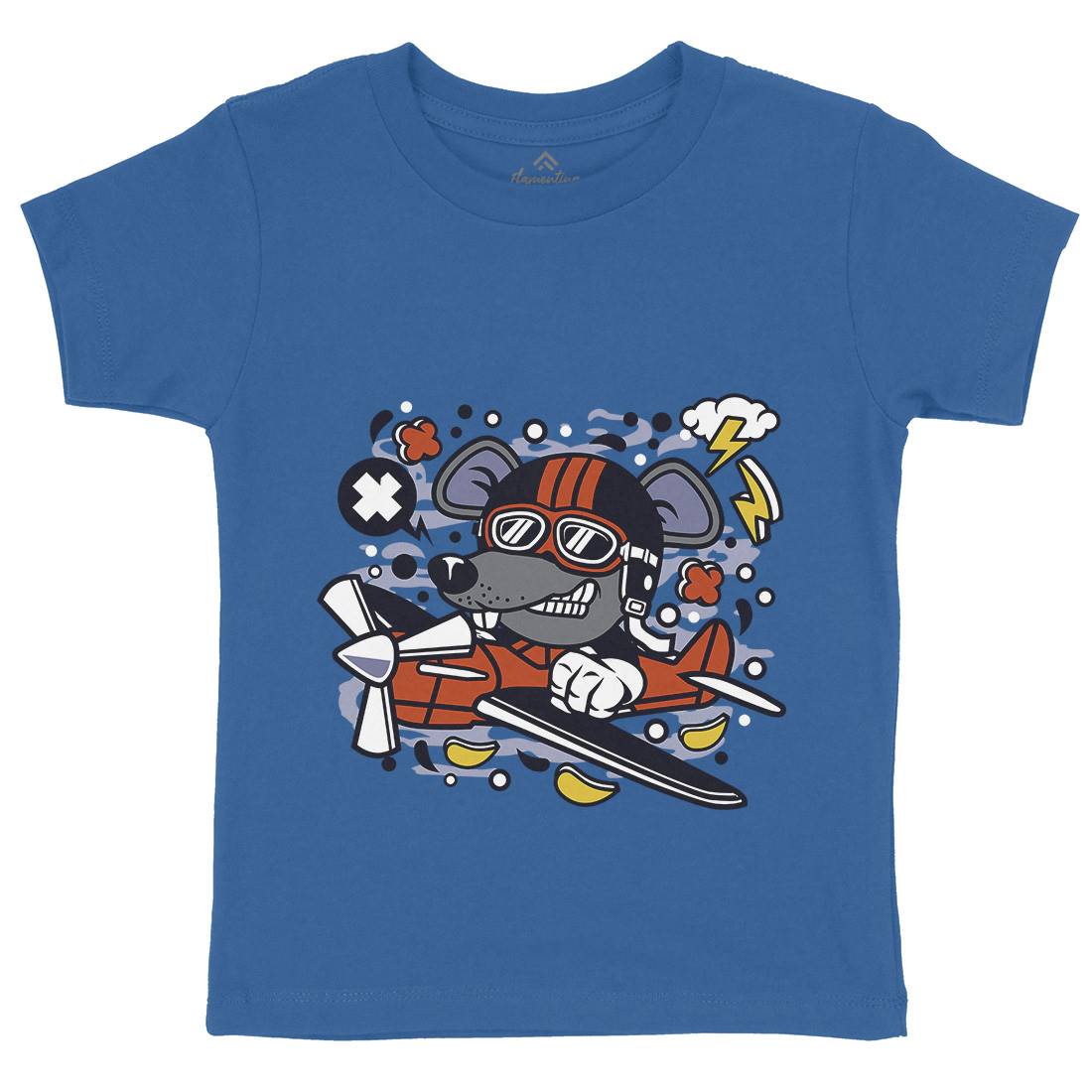 Rat Pilot Kids Organic Crew Neck T-Shirt Army C625