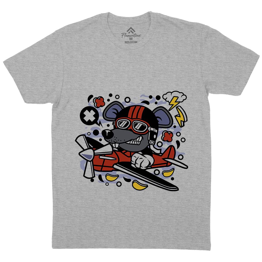 Rat Pilot Mens Organic Crew Neck T-Shirt Army C625