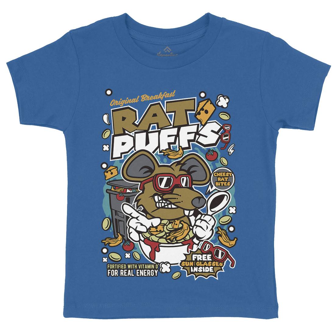 Rat Puffs Kids Organic Crew Neck T-Shirt Food C626