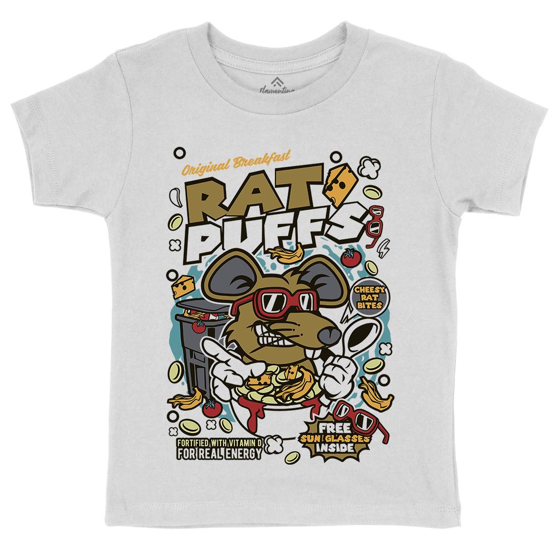 Rat Puffs Kids Crew Neck T-Shirt Food C626