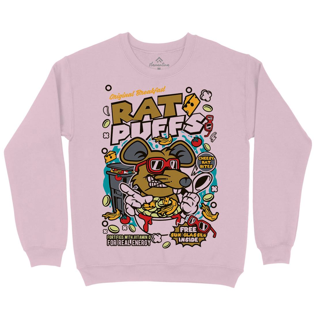 Rat Puffs Kids Crew Neck Sweatshirt Food C626