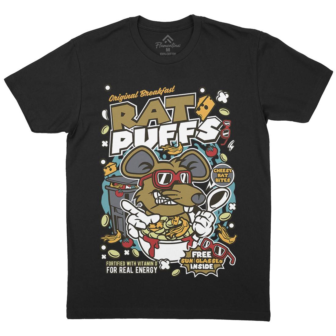 Rat Puffs Mens Crew Neck T-Shirt Food C626